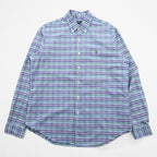Ralph Lauren Button-Down Shirt L Plaid Blue Small Pony Embroidered Logo