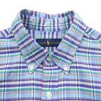 Ralph Lauren Button-Down Shirt L Plaid Blue Small Pony Embroidered Logo