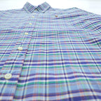 Ralph Lauren Button-Down Shirt L Plaid Blue Small Pony Embroidered Logo
