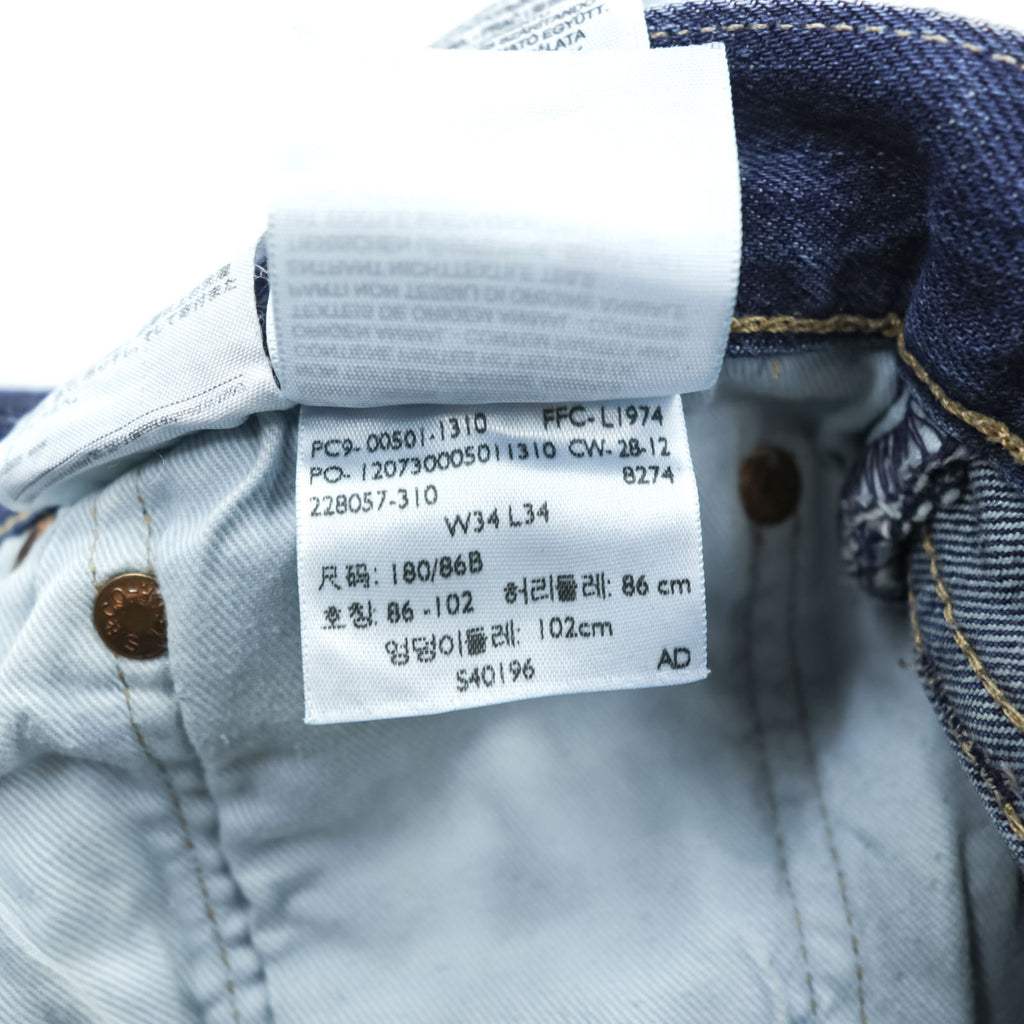 Levi's 501 デニムパンツ ジーンズ L インディゴ ストレート レザーパッチ ボタンフライ 00501-1310 ポーランド製