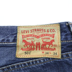 Levi's 501 デニムパンツ ジーンズ L インディゴ ストレート レザーパッチ ボタンフライ 00501-1310 ポーランド製