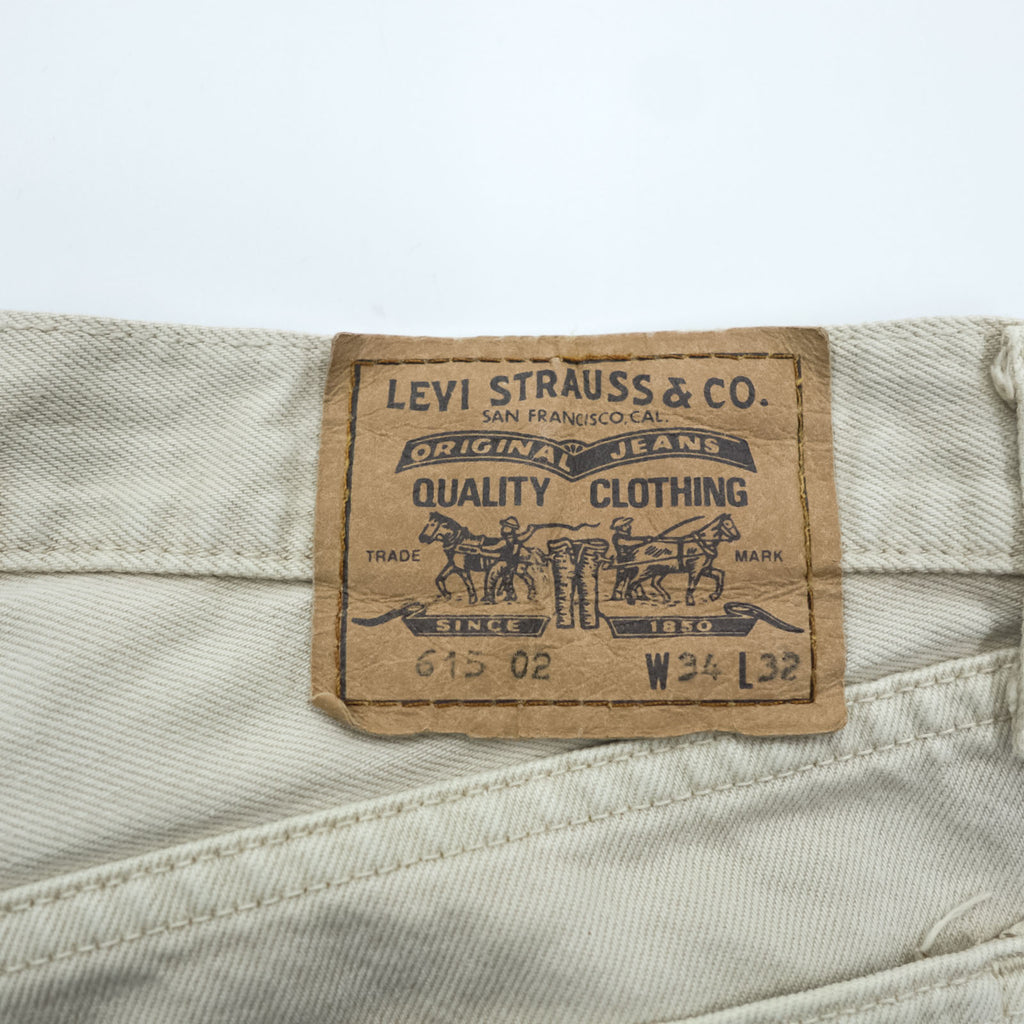 Levi's 90s 615-02 Orange Tab Denim Pants Jeans L Ecru Off-White 6150225 Euro Levi's