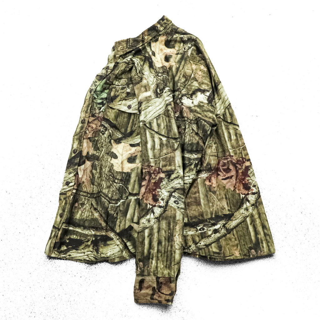 Cabela's 90s Real Tree Camo Long Sleeve Hunting Shirt XL Khaki Camouflage Chest Pocket