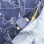 NAUTICA 90s All-Over Print Button-Down Shirt XL Navy Cotton Chest Pocket Map Pattern Yacht