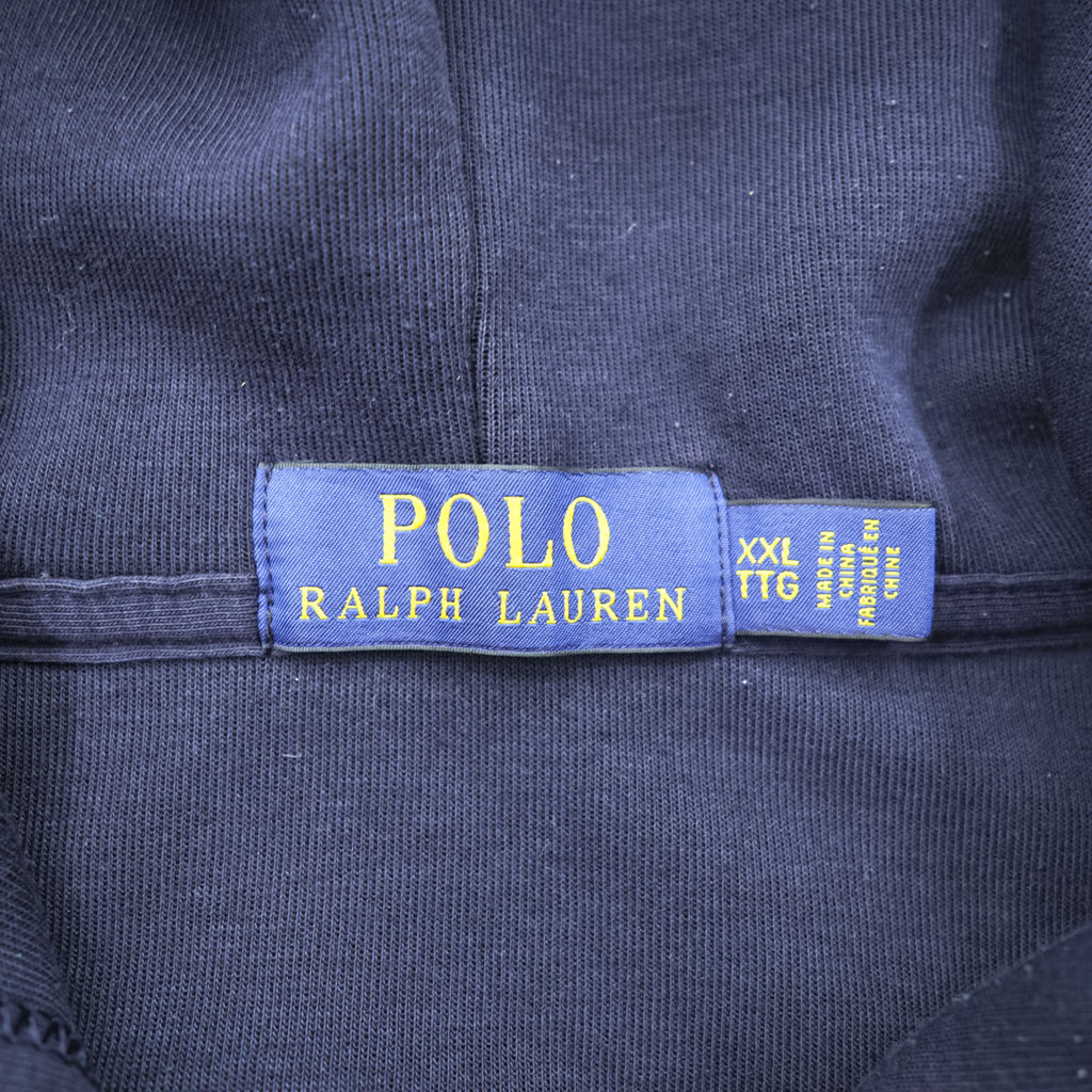 Polo Ralph Lauren Zip Hoodie XL Navy Front Pockets Small Pony Embroidered Logo