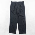 Ermenegildo Zegna 2タック ワイド スラックス パンツ XL ブラック ウール プリーツ