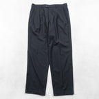 Ermenegildo Zegna 2タック ワイド スラックス パンツ XL ブラック ウール プリーツ