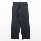 Ermenegildo Zegna 2タック ワイド スラックス パンツ XL ブラック ウール プリーツ