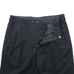 Ermenegildo Zegna 2タック ワイド スラックス パンツ XL ブラック ウール プリーツ