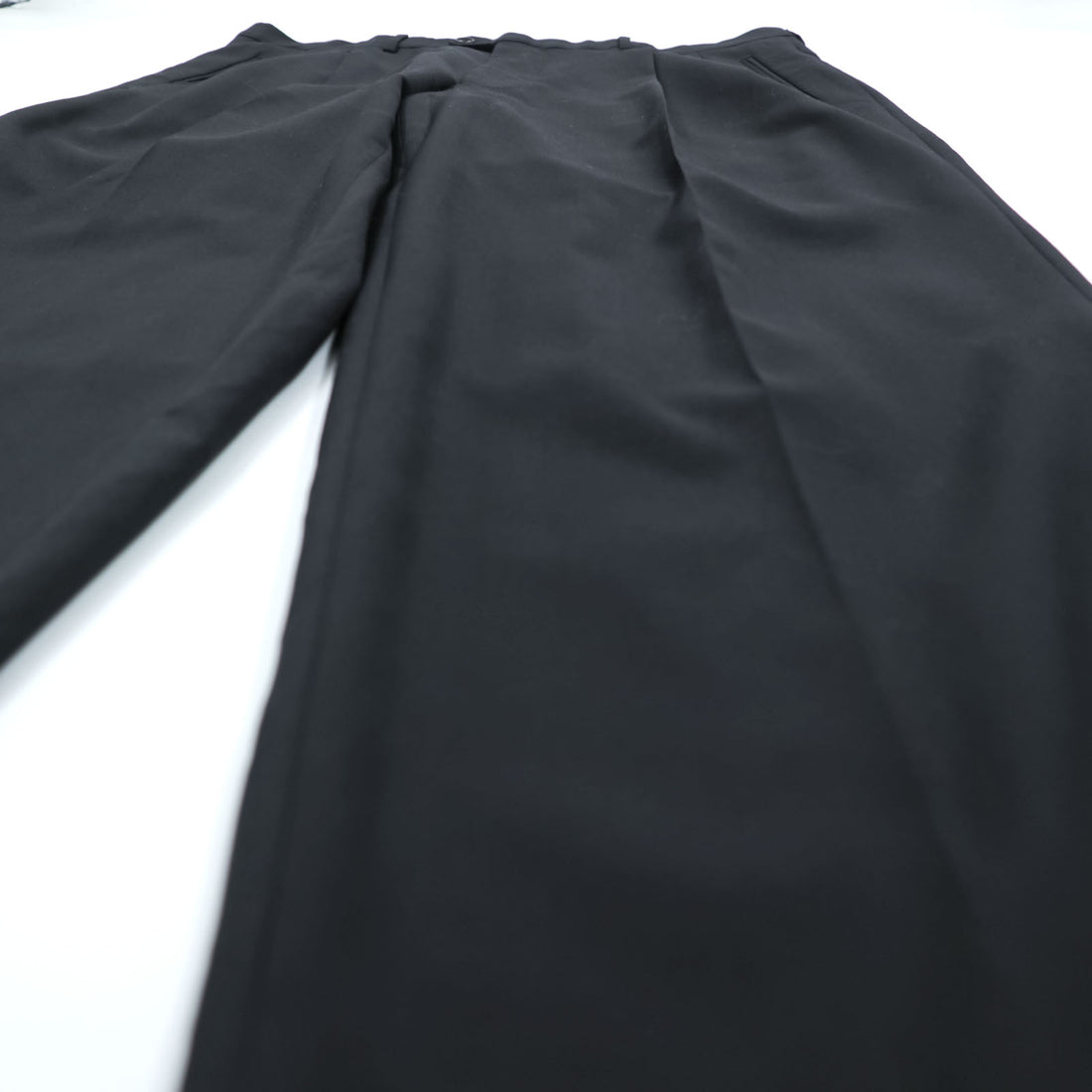 Ermenegildo Zegna 2タック ワイド スラックス パンツ XL ブラック ウール プリーツ