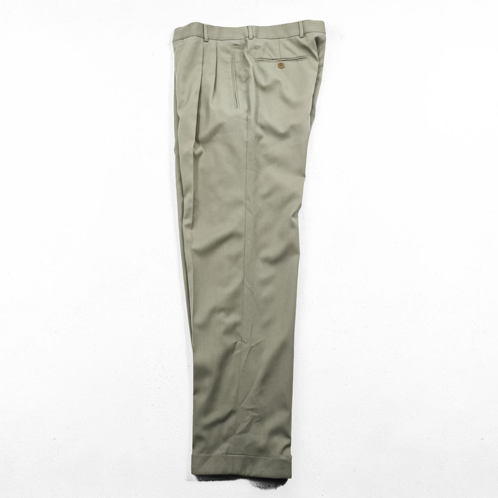 HUGO BOSS 90年代 ドイツ製 2タック ワイド スラックス パンツ M ベージュ プリーツ