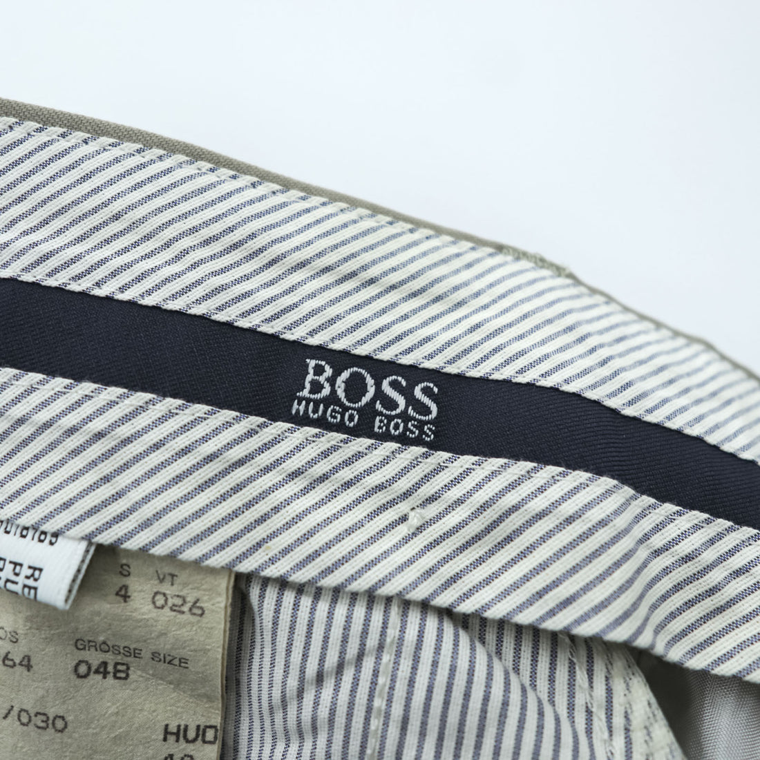 HUGO BOSS 90年代 ドイツ製 2タック ワイド スラックス パンツ M ベージュ プリーツ