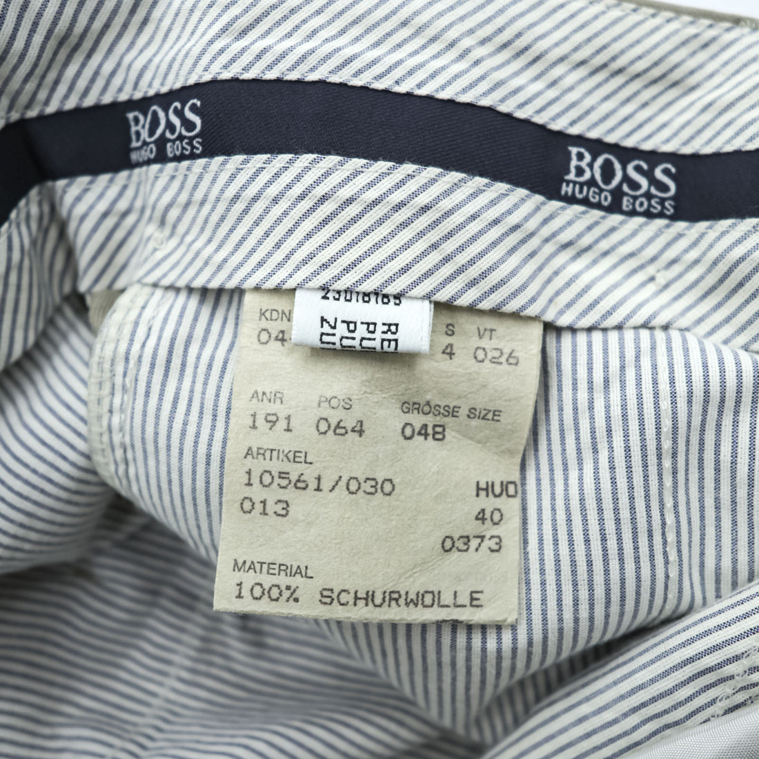 HUGO BOSS 90年代 ドイツ製 2タック ワイド スラックス パンツ M ベージュ プリーツ