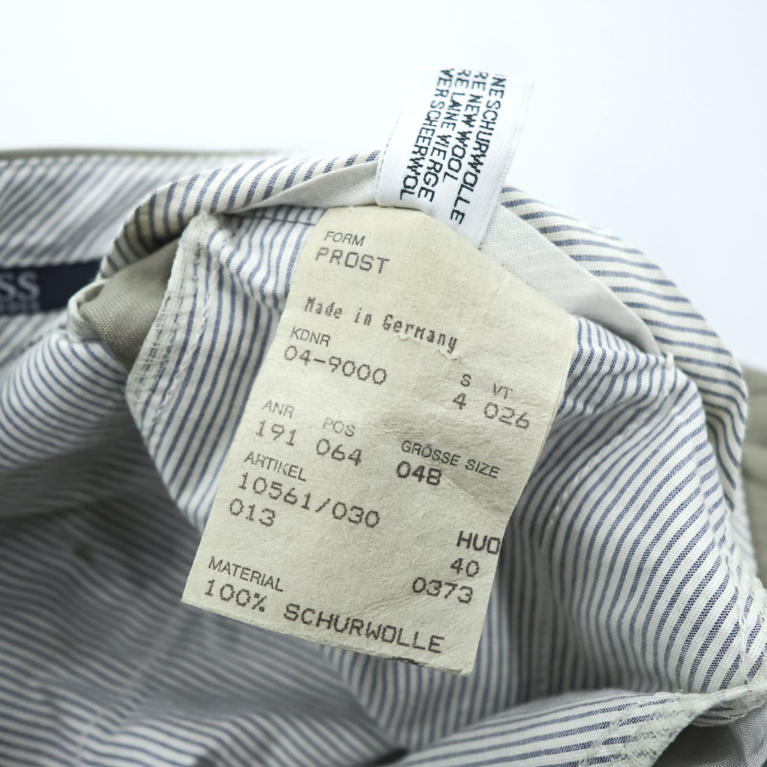HUGO BOSS 90年代 ドイツ製 2タック ワイド スラックス パンツ M ベージュ プリーツ