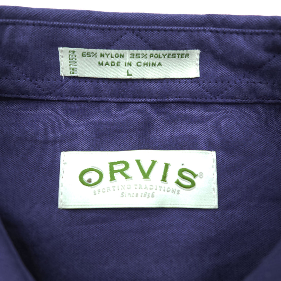ORVIS アウトドア 長袖 ボタンダウンシャツ L ブルー 防水 ナイロン 胸ポケット