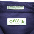 ORVIS アウトドア 長袖 ボタンダウンシャツ L ブルー 防水 ナイロン 胸ポケット