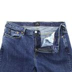 Paul Smith Slim Fit Skinny Denim Pants Jeans M Blue Stretch Leather Patch