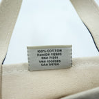 L.L.Bean Made in USA BOAT AND TOTE Canvas Tote Bag Natural White Navy 112635