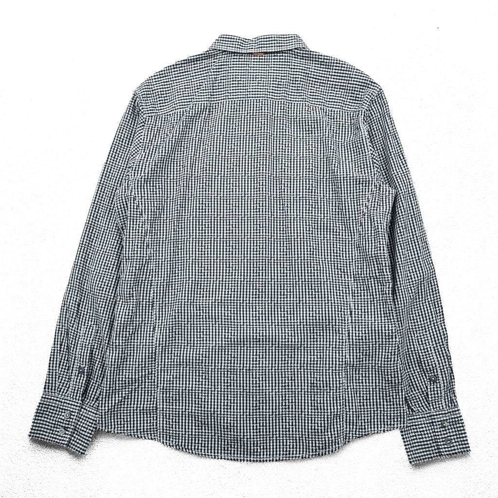 HUGO BOSS スリムフィット ワークシャツ XL ホワイト ブラック チェック 胸ポケット