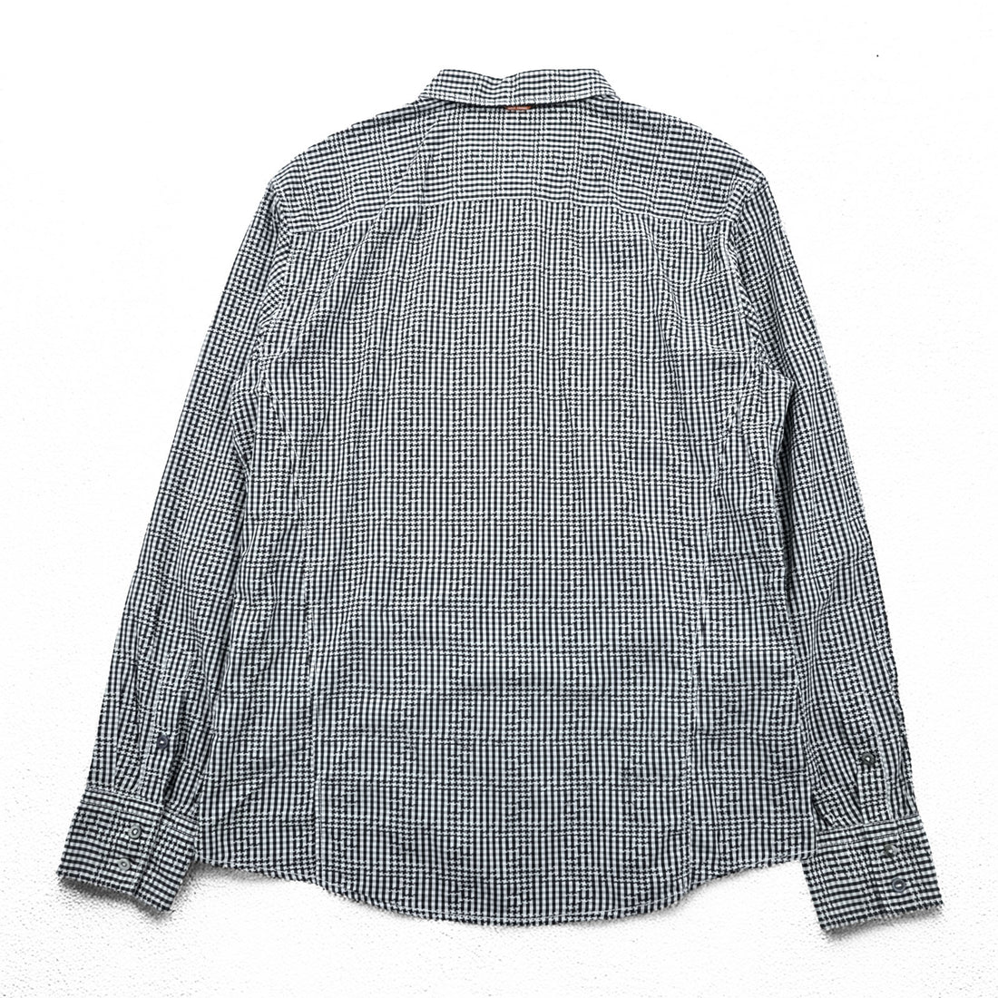 HUGO BOSS スリムフィット ワークシャツ XL ホワイト ブラック チェック 胸ポケット