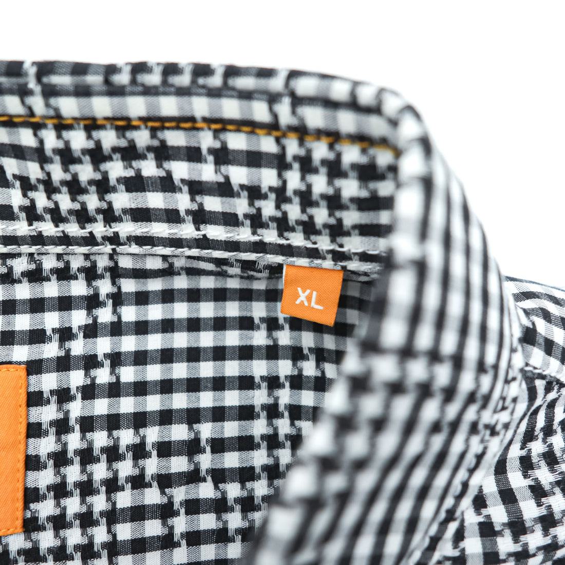 HUGO BOSS スリムフィット ワークシャツ XL ホワイト ブラック チェック 胸ポケット