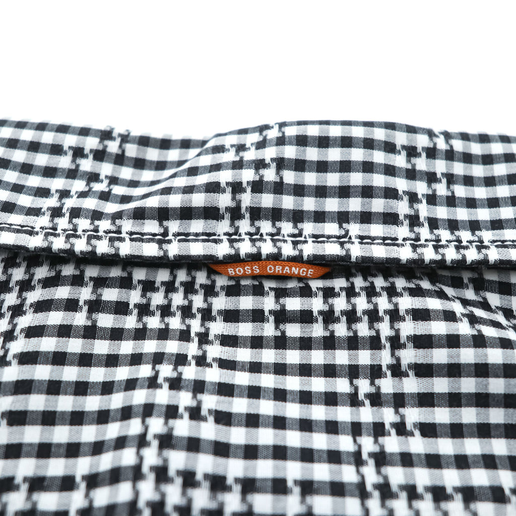 HUGO BOSS スリムフィット ワークシャツ XL ホワイト ブラック チェック 胸ポケット