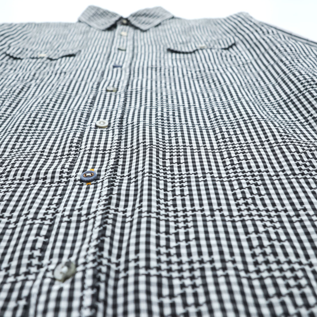 HUGO BOSS スリムフィット ワークシャツ XL ホワイト ブラック チェック 胸ポケット