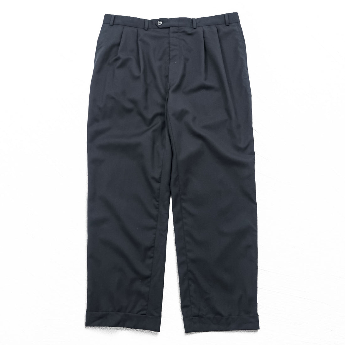 LAUREN RALPH LAUREN 90s Two-Pleat Wide Slacks Pants XL Black Pleated TOTAL COMFORT