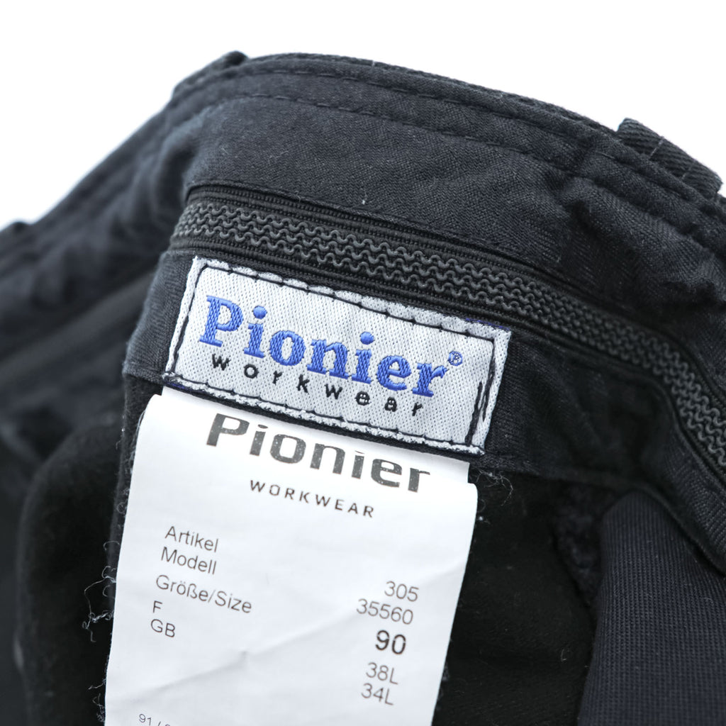Pionier WORKWEAR ユーロワーク ダブルニー ワークパンツ L ブラック モールスキン