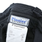 Pionier WORKWEAR ユーロワーク ダブルニー ワークパンツ L ブラック モールスキン