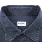 KENZO 90s Vintage Long Sleeve Shirt L Black Cotton Chest Pocket