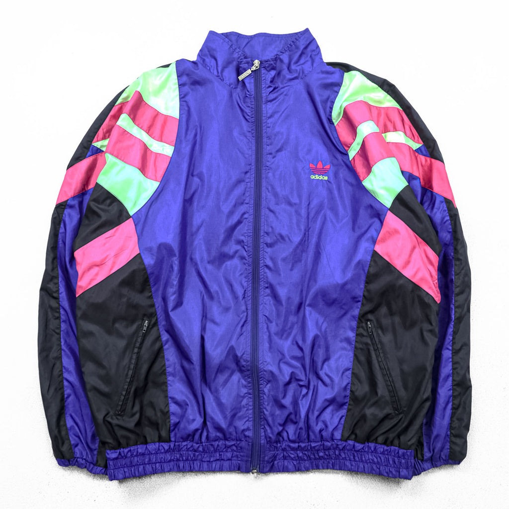 adidas 90s Vintage Track Jacket Set Up Jersey XL Silver Tag Trefoil Logo