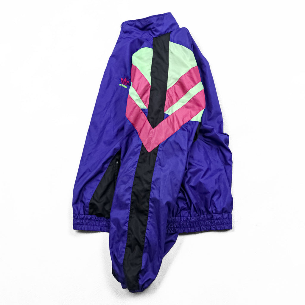 adidas 90s Vintage Track Jacket Set Up Jersey XL Silver Tag Trefoil Logo