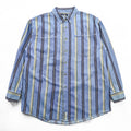 DOCKERS (Levi Strauss) 90s Button Denim Shirt, Size L, Blue, Striped