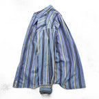 DOCKERS (Levi Strauss) 90s Button Denim Shirt, Size L, Blue, Striped
