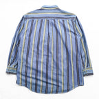 DOCKERS (Levi Strauss) 90s Button Denim Shirt, Size L, Blue, Striped