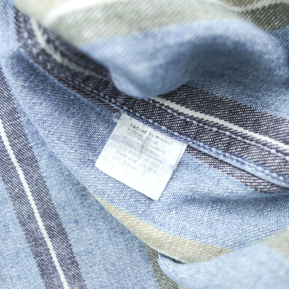 DOCKERS (Levi Strauss) 90s Button Denim Shirt, Size L, Blue, Striped