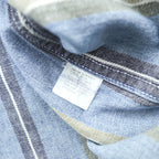 DOCKERS (Levi Strauss) 90s Button Denim Shirt, Size L, Blue, Striped
