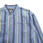 DOCKERS (Levi Strauss) 90s Button Denim Shirt, Size L, Blue, Striped