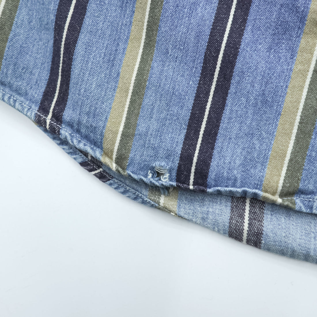DOCKERS (Levi Strauss) 90s Button Denim Shirt, Size L, Blue, Striped