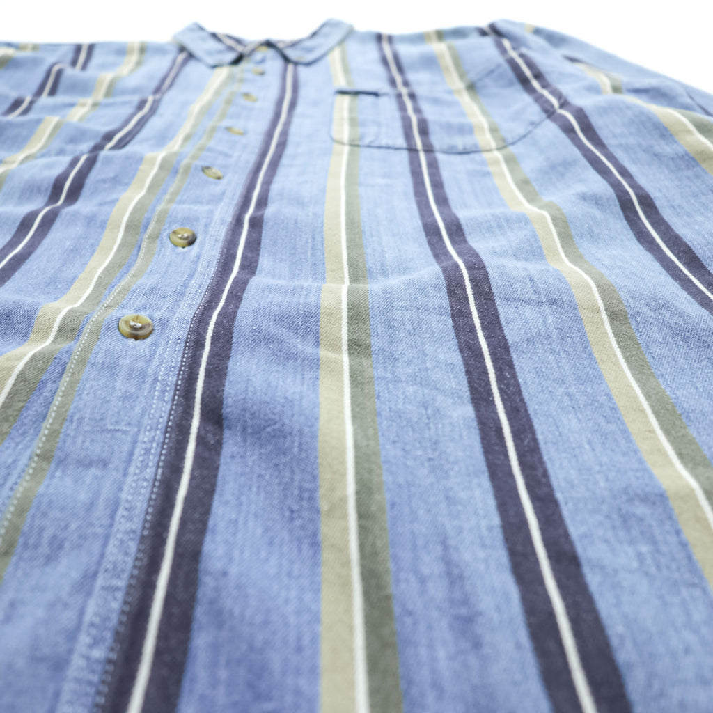 DOCKERS (Levi Strauss) 90s Button Denim Shirt, Size L, Blue, Striped