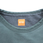 HUGO BOSS Crew Neck Sweatshirt L Green Cotton Embroidered Logo