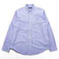 Ralph Lauren Button Down Shirt L Blue Plaid Small Pony Embroidered Logo