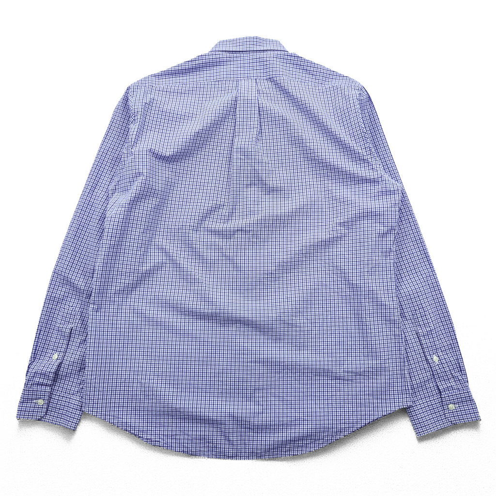 Ralph Lauren Button Down Shirt L Blue Plaid Small Pony Embroidered Logo