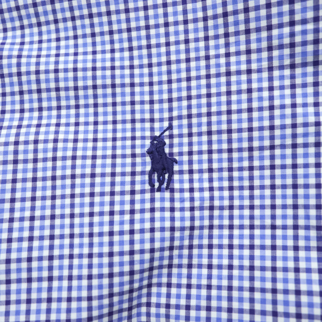 Ralph Lauren Button Down Shirt L Blue Plaid Small Pony Embroidered Logo