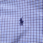 Ralph Lauren Button Down Shirt L Blue Plaid Small Pony Embroidered Logo