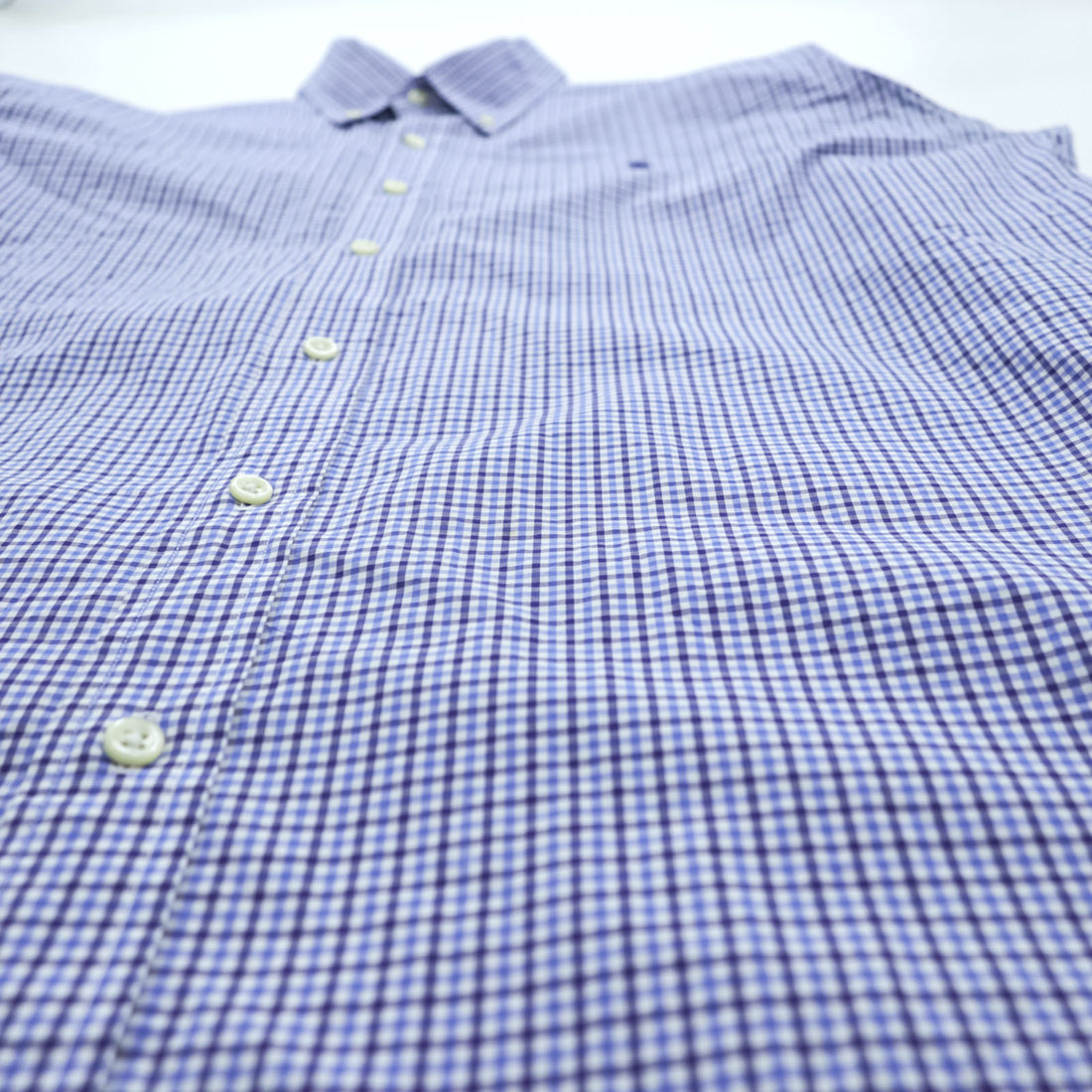 Ralph Lauren Button Down Shirt L Blue Plaid Small Pony Embroidered Logo