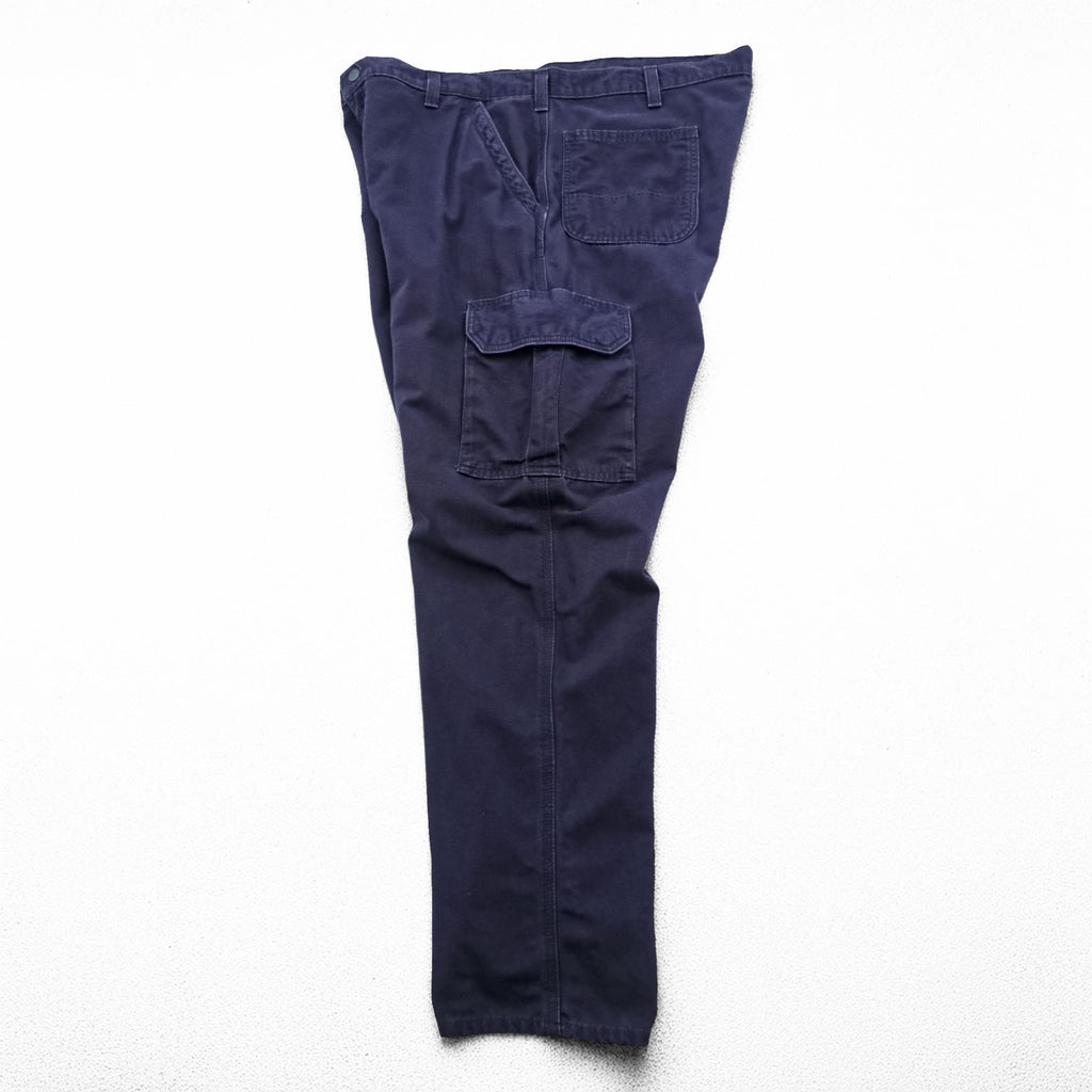 Carhartt Duck Cargo Work Pants XL Navy Cotton Flame Resistant FRB240-DNY