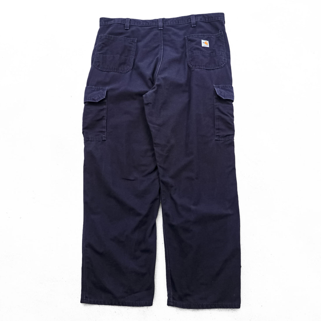 Carhartt Duck Cargo Work Pants XL Navy Cotton Flame Resistant FRB240-DNY