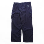 Carhartt Duck Cargo Work Pants XL Navy Cotton Flame Resistant FRB240-DNY